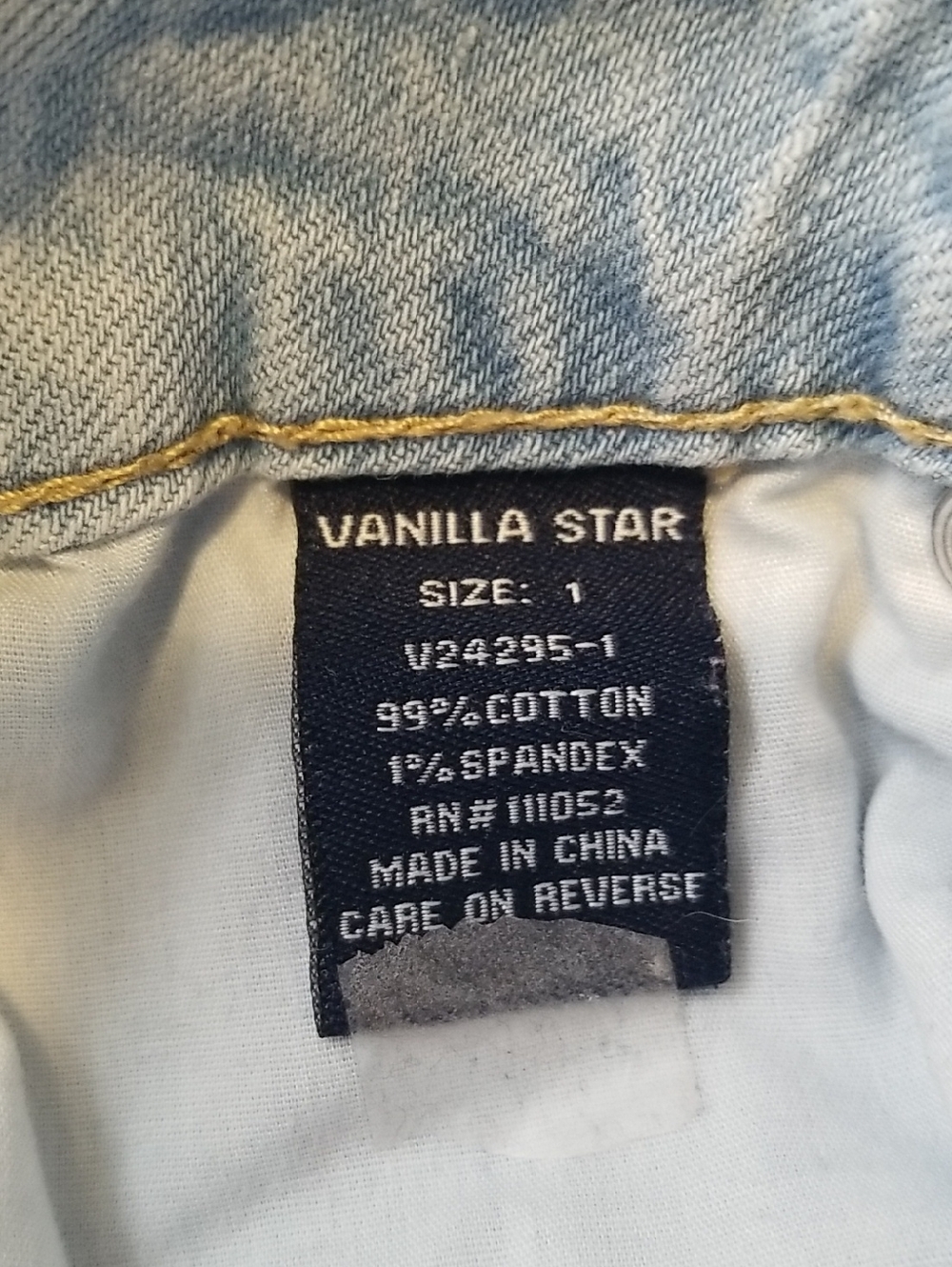 Vanilla Star Womens Jeans Light Wash Blue Size 1 EUC - Picture 4 of 5